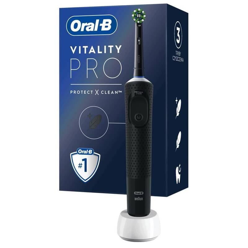 Zubní kartáček Oral-B Vitality PRO Protect X D103 Black, Zubní, kartáček, Oral-B, Vitality, PRO, Protect, X, D103 Black